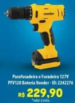 Amoedo Parafusadeira e Furadeira 127V PFV120 Bateria Vonder oferta