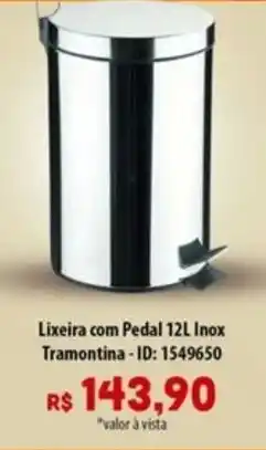 Amoedo Lixeira com Pedal Inox Tramontina oferta