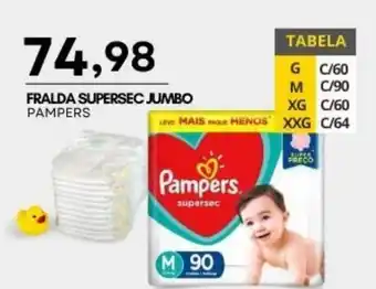 Fralda supersec jumbo pampers