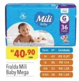 Supermercados Condor Fralda Mili Baby Mega oferta