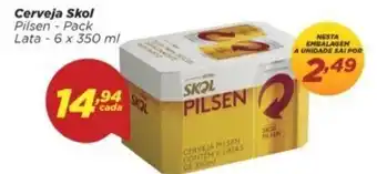 Dia Cerveja Skol pack lata 6 x 350ml oferta