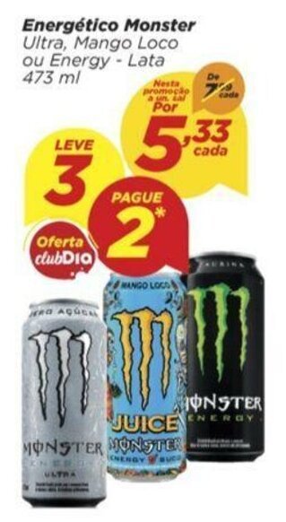 Dia Energetico Monster 473ml oferta