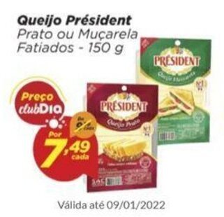 Dia Queijo President 150g oferta