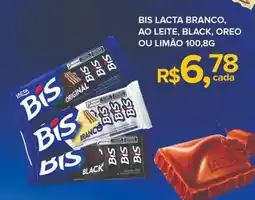 Super Bom Bis lacta branco, ao leite, black, oreo ou limão oferta
