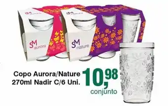 Copo Aurora/ Nature 370ml Nadir c/6 uni.