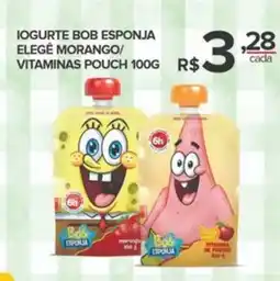 Super Bom Iogurte bob esponja elege morango/ vitaminas pouch oferta