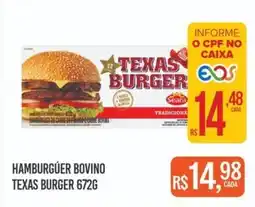 Super Bom Hamburguer bovino texas burger oferta