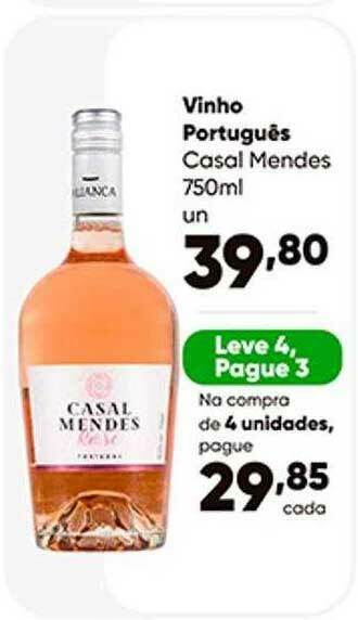 Zaffari Vinho Português Casal Mendes Leve 4 Pague 3 oferta