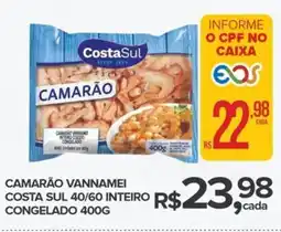 Super Bom Camarão vannamei costa sul 40/60 inteiro congelado oferta