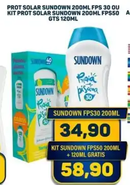 Dom Atacadista Prot solar sundown fps 30 ou kit prot solar sundown fps50 gts oferta