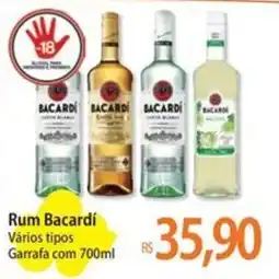Atacadão Rum Bacardi Vários tipos Garrafa oferta
