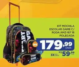 DB Supermercados Kit mochila escolar game c/ roda amz-167.16 polegada oferta