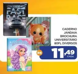 DB Supermercados Caderno jandaia brochura universitário 80fl diversos oferta