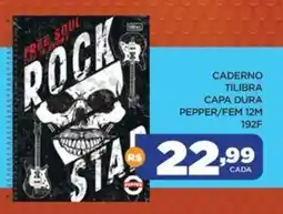 DB Supermercados Caderno tilibra capa dura pepper/fem 12m 192f oferta