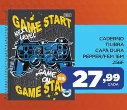 DB Supermercados Caderno tilibra capa dura pepper/fem 16m 256f oferta