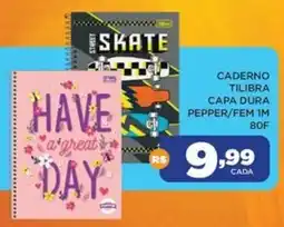 DB Supermercados Caderno tilibra capa dura pepper/fem im 80f oferta
