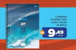 DB Supermercados Caderno foroni capa dura 4 elem 1m 80fls oferta