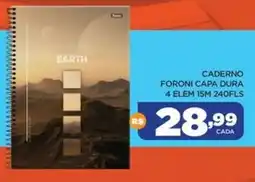DB Supermercados Caderno foroni capa dura 4 elem 15m 240fls oferta