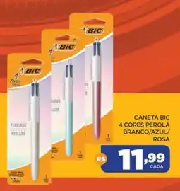 DB Supermercados Caneta bic 4 cores perola branco/azul/ rosa oferta