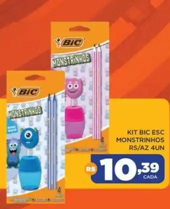 Kit bic esc monstrinhos rs/az 4un