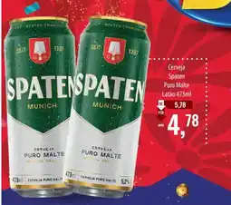 Supermercados BH Cerveja Spaten Puro Malte Latão oferta