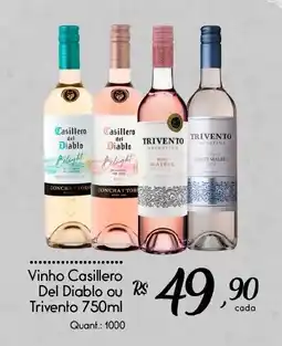 Giassi Supermercados Vinho Casillero Del Diablo ou Trivento oferta