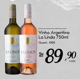 Giassi Supermercados Vinho Argentino La Linda oferta