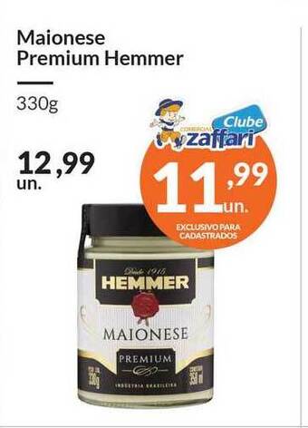 Zaffari Maionese Premium Hemmer 330g oferta