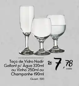 Giassi Supermercados Taça de Vidro Nadir Gallant oferta