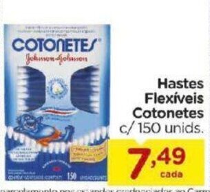 Hastes flexiveis Cotonetes c/ 150 unids.