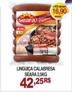 Mercadão Atacadista Linguiça Calabresa Seara 2.5kg oferta