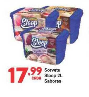 Rede Super Compras Sorvete Sloop Sabores 2L oferta