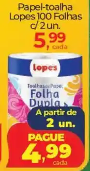 Lopes Supermercados Papel-toalha Lopes 100 Folhas oferta
