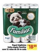 Mercado Extra Papel higiênico folha dupla Familiar oferta
