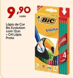 Supper Rissul Lápis de Cor Bic Evolution com 12un +04 Lápis Preto oferta
