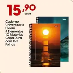 Supper Rissul Caderno Universitario Foroni 4 Elementos 10 Matérias Capa Dura oferta