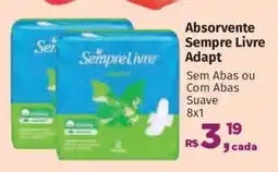 Supermercados Mateus Absorvente Sempre Livre Adapt oferta
