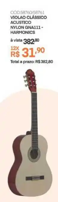 Violao Clássico Acustico Nylon Gna111 Harmonics