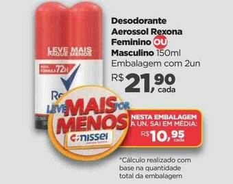 Farmácias Nissei Desodorante Aerossol Rexona Feminino Ou Masculino oferta