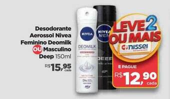 Farmácias Nissei Desodorante Aerossol Nivea Feminino Deomilk Ou Masculino Deep oferta