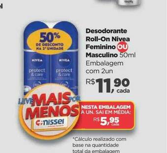 Farmácias Nissei Desodorante Roll-on Nivea Feminino Ou Masculino oferta