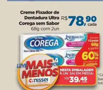 Farmácias Nissei Creme Fixador De Dentadura Ultra Corega Sem Sabor oferta