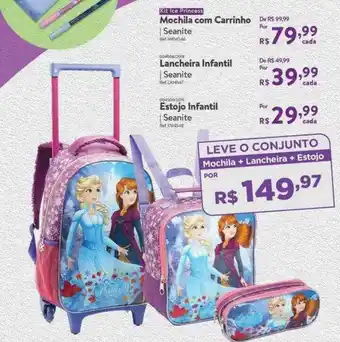 Seanite Mochila Com Carrinho Lancheira Infantil Estojo Infantil