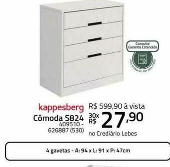 Lojas Lebes Kappesberg Cômoda S824 oferta