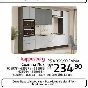 Lojas Lebes Kappesberg Cozinha Nox oferta