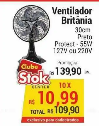 Stok Center Ventilador Britânia oferta