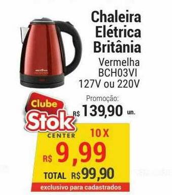 Stok Center Chaleira Elétrica Britânia oferta