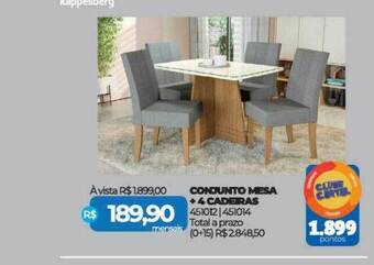 Lojas Certel Conjunto Mesa + 4 Cadeiras oferta