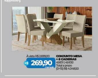 Conjunto Mesa + 6 Cadeiras