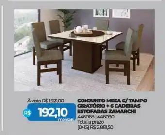 Lojas Certel Conjunto Mesa C Tampo Giratório + 6 Cadeiras Estofadas Zamarchi oferta